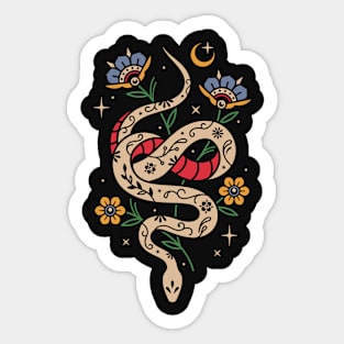 Snake floral illustration Sticker